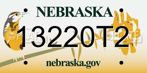 13220T2 Nebraska License Plate