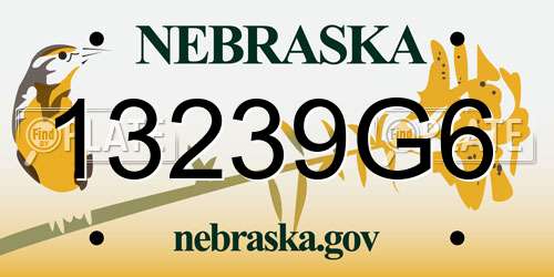 13239G6 Nebraska License Plate