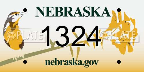 1324 Nebraska License Plate
