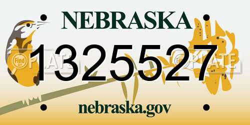 1325527 Nebraska License Plate