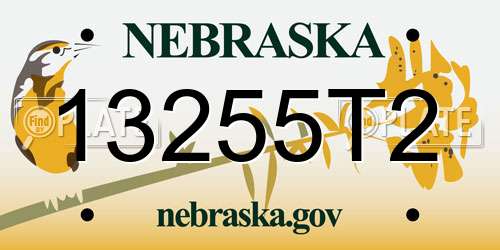 13255T2 Nebraska License Plate