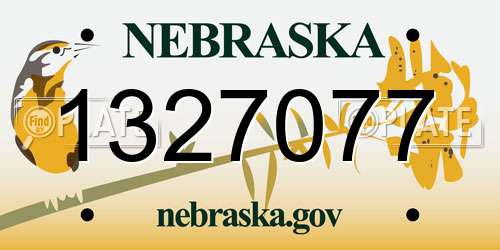 1327077 Nebraska License Plate