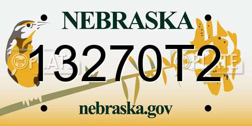 13270T2 Nebraska License Plate