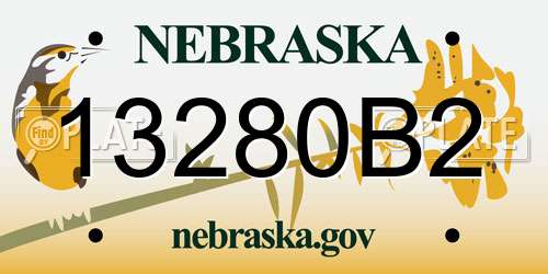 13280B2 Nebraska License Plate