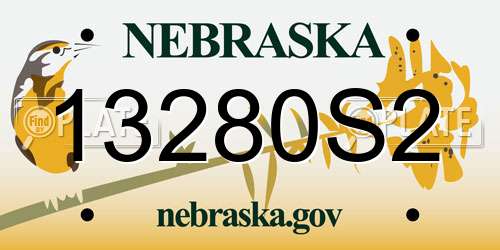 13280S2 Nebraska License Plate