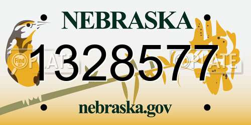 1328577 Nebraska License Plate
