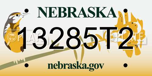 13285T2 Nebraska License Plate