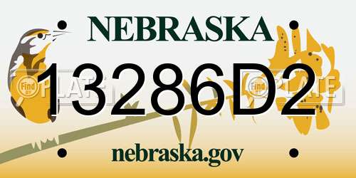 13286D2 Nebraska License Plate