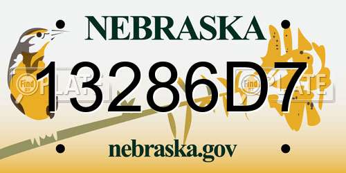 13286D7 Nebraska License Plate