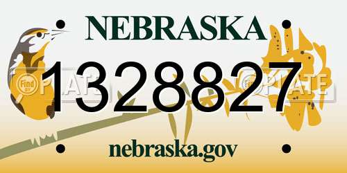 1328827 Nebraska License Plate