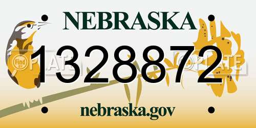 1328872 Nebraska License Plate