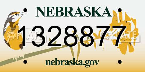 1328877 Nebraska License Plate