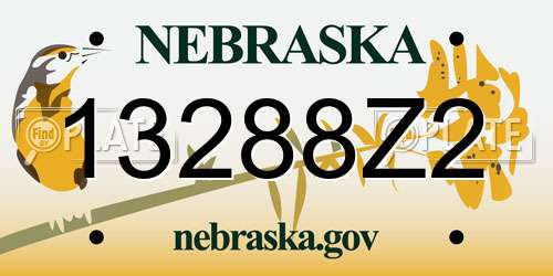 13288Z2 Nebraska License Plate