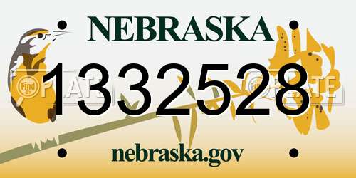 1332528 Nebraska License Plate