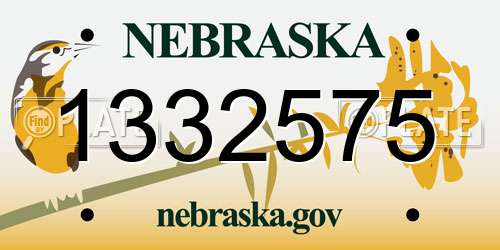 1332575 Nebraska License Plate