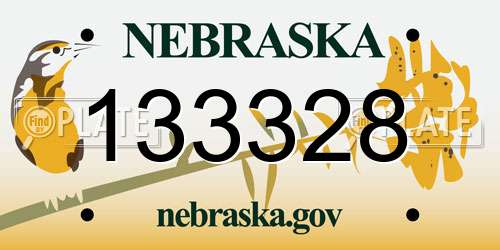 133328 Nebraska License Plate
