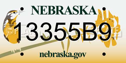 13355B9 Nebraska License Plate