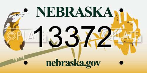 13372 Nebraska License Plate