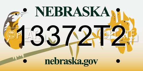 13372T2 Nebraska License Plate
