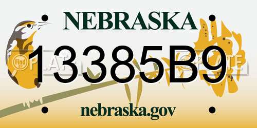 13385B9 Nebraska License Plate
