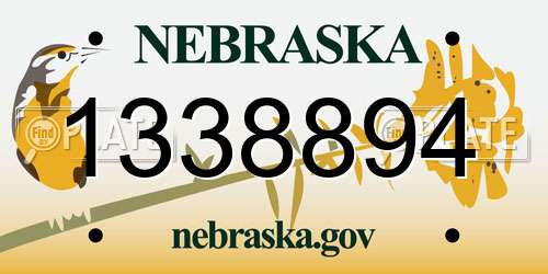 1338894 Nebraska License Plate