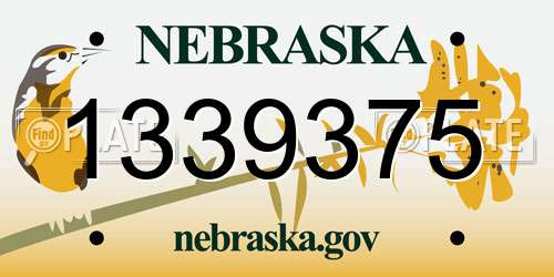 1339375 Nebraska License Plate