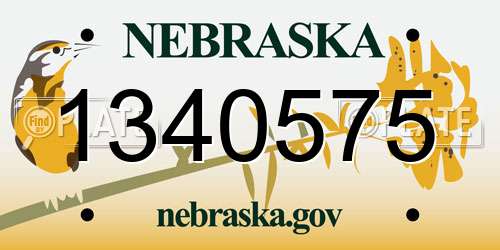 1340575 Nebraska License Plate