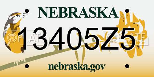 13405Z5 Nebraska License Plate