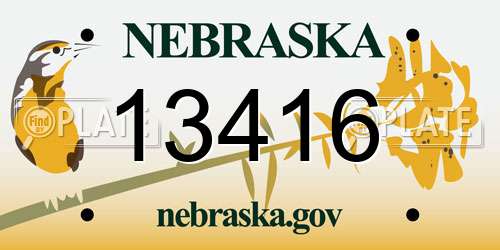13416 Nebraska License Plate