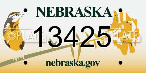 13425 Nebraska License Plate