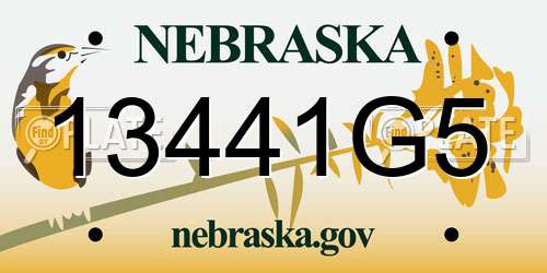 13441G5 Nebraska License Plate