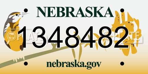 1348482 Nebraska License Plate
