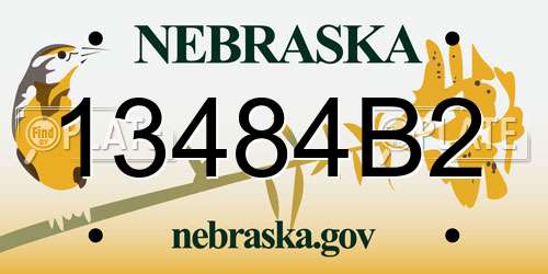 13484B2 Nebraska License Plate