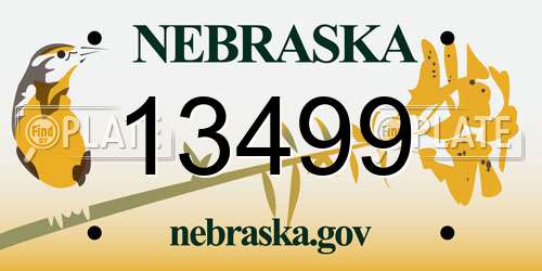 13499 Nebraska License Plate