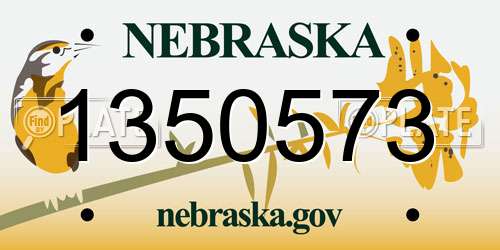 1350573 Nebraska License Plate