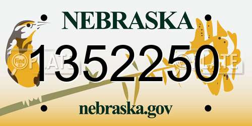1352250 Nebraska License Plate