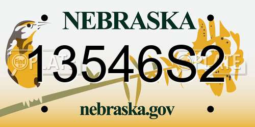 13546S2 Nebraska License Plate