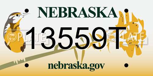 13559T Nebraska License Plate