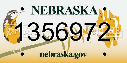 1356972 Nebraska License Plate