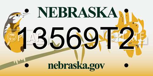 13569T2 Nebraska License Plate