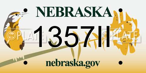 1357II Nebraska License Plate
