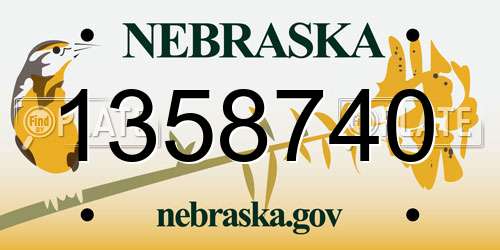 1358740 Nebraska License Plate