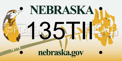 135TII Nebraska License Plate