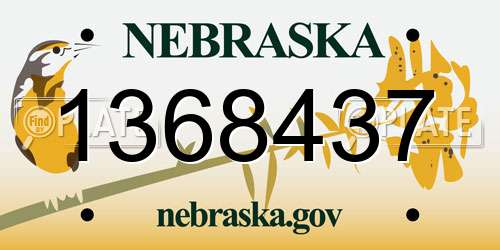1368437 Nebraska License Plate