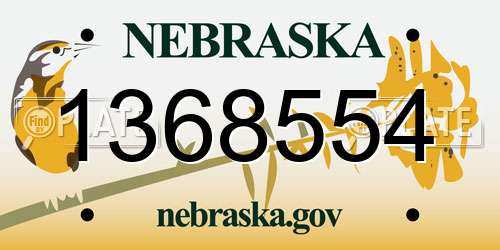 1368554 Nebraska License Plate