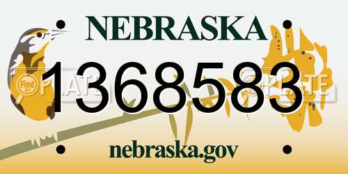 1368583 Nebraska License Plate