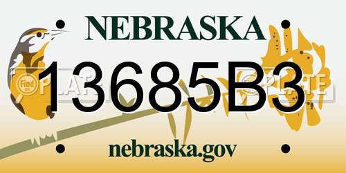 13685B3 Nebraska License Plate