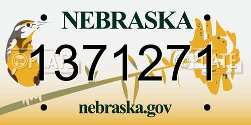 1371271 Nebraska License Plate