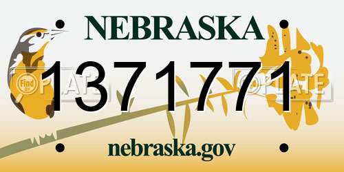 1371771 Nebraska License Plate