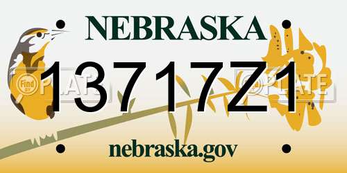 13717Z1 Nebraska License Plate